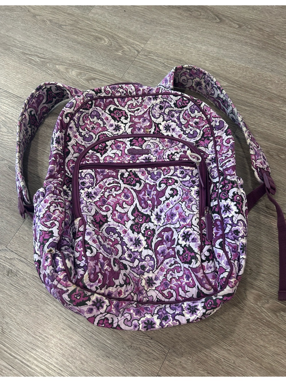 Quilted Floral Purple Pattern Backpack